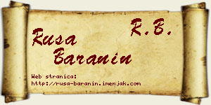 Rusa Baranin vizit kartica